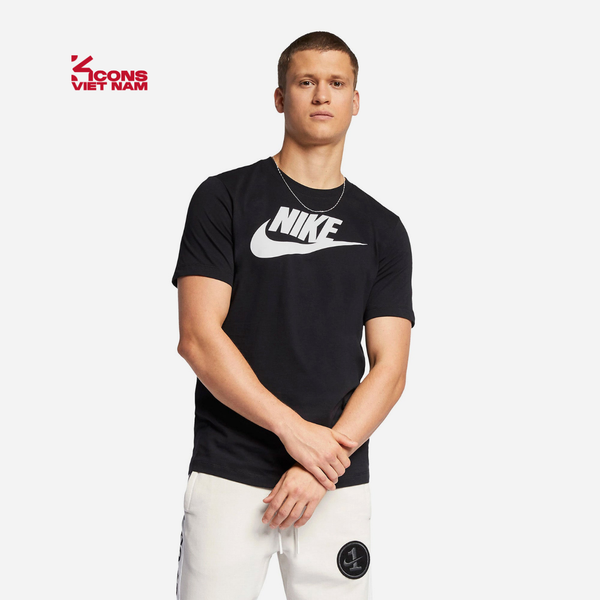 Deal Cuối - Chốt Nhanh! Áo Thun Nike Tay Ngắn Sportswear T-Shirt AR5005-010 Đen Trắng Cotton Mềm Thoáng Regular Fit