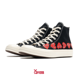 Deal Cuối, Chốt Nhanh! Giày Converse 1970 x Play Comme des Garçons Chuck 70 Hi ‘Multi Heart Black’ CDG A08147C