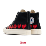 Deal Cuối, Chốt Nhanh! Giày Converse 1970 x Play Comme des Garçons Chuck 70 Hi ‘Multi Heart Black’ CDG A08147C