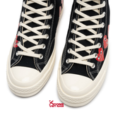 Deal Cuối, Chốt Nhanh! Giày Converse 1970 x Play Comme des Garçons Chuck 70 Hi ‘Multi Heart Black’ CDG A08147C