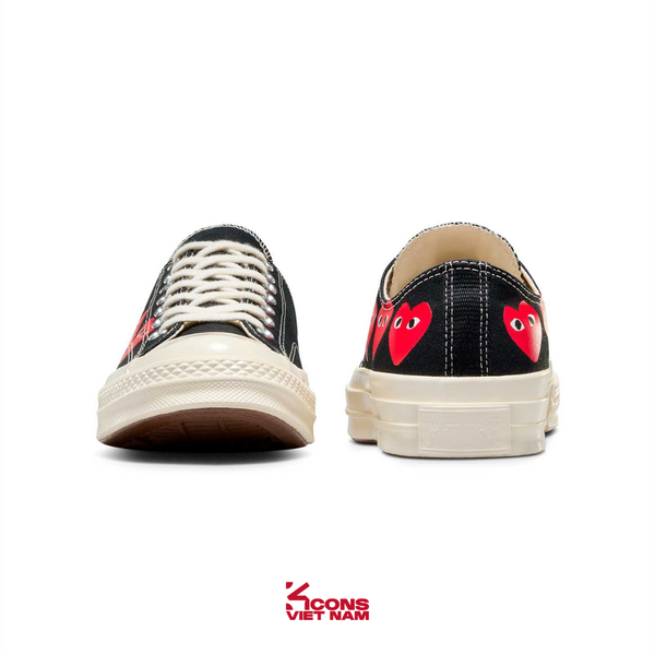 Đôi Cuối, Chốt Nhanh! Giày Converse 1970 x Play Comme des Garçons Chuck 70 ‘Multi Heart Black’ CDG A08149C