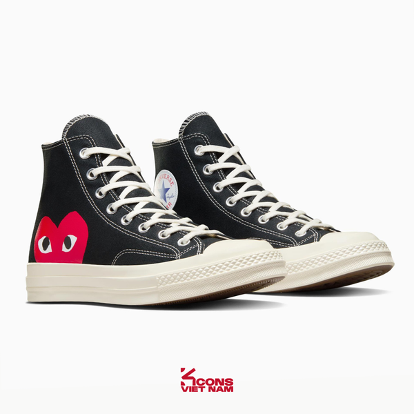 Deal Cuối, Chốt Nhanh! Giày Converse 1970 x Comme des Garçons PLAY CDG Black High Top A08791C
