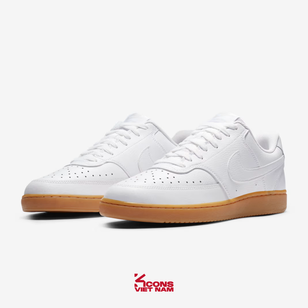 Deal Cuối, Chốt Nhanh! Giày Nike Court Vision Low Leather CD5463-105 White/ Photon Dust/ Gum Light Brown