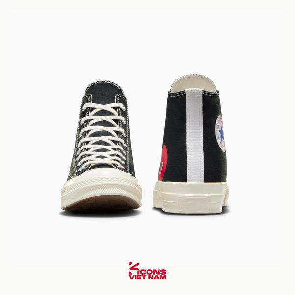 Deal Cuối, Chốt Nhanh! Giày Converse 1970 x Comme des Garçons PLAY CDG Black High Top A08791C