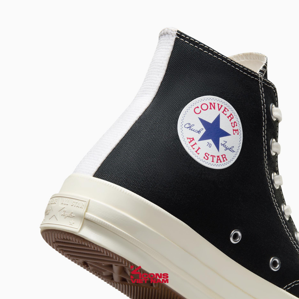 Deal Cuối, Chốt Nhanh! Giày Converse 1970 x Comme des Garçons PLAY CDG Black High Top A08791C