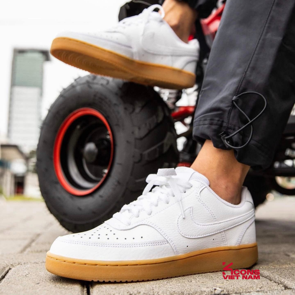 Deal Cuối, Chốt Nhanh! Giày Nike Court Vision Low Leather CD5463-105 White/ Photon Dust/ Gum Light Brown