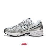 Giày New Balance 740 Navy White GR740WN Big Kid Retro Chất Liệu Mesh & Synthetic Leather, Đế ABZORB