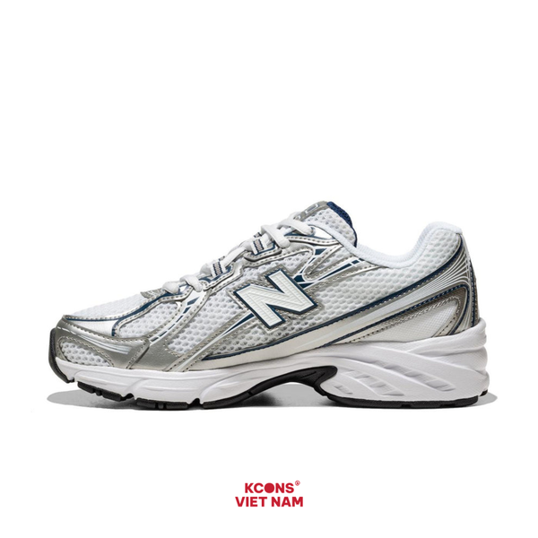 Giày New Balance 740 Navy White GR740WN Big Kid Retro Chất Liệu Mesh & Synthetic Leather, Đế ABZORB