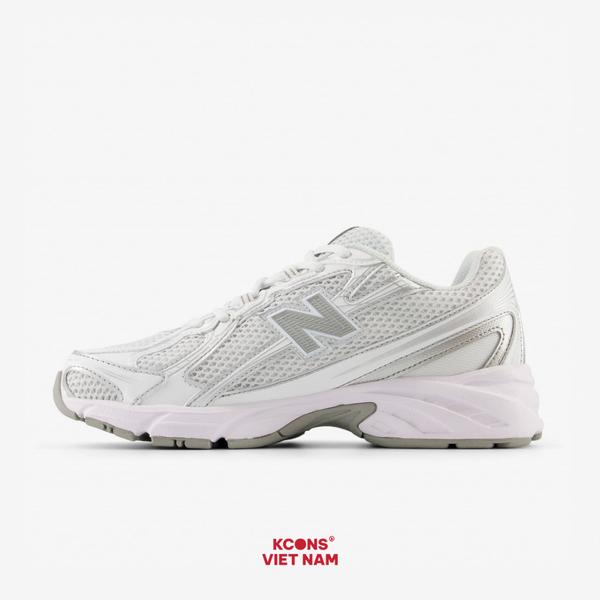 Giày New Balance 740 U740WM2 White Silver Metallic Sneaker Sport Giày Thể Thao Unisex ABZORB Cushioning Thoải Mái Tối Ưu