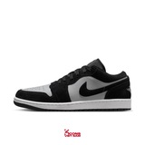 Giày Nike Air Jordan 1 Low Black Light Smoke Grey White 553558-048 Leather Sneaker Cổ Thấp JD1