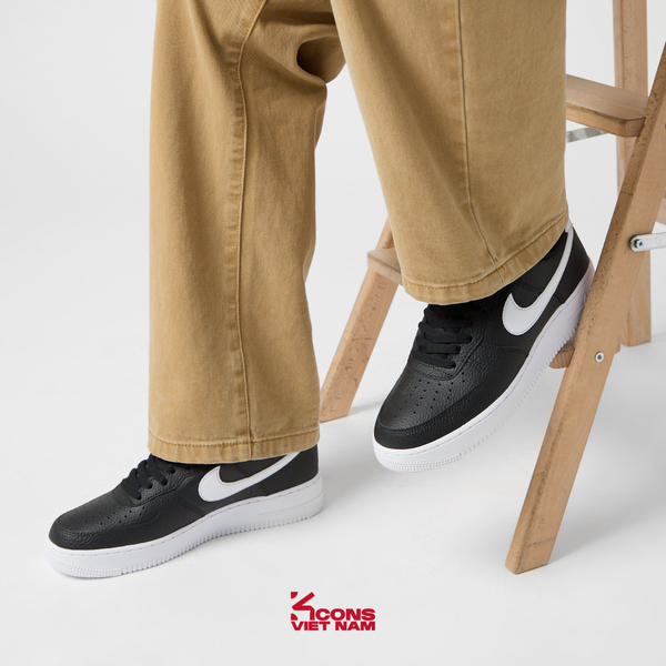 Giày Nike Air Force 1 '07 Leather Black/ White CT2302-002 AF1