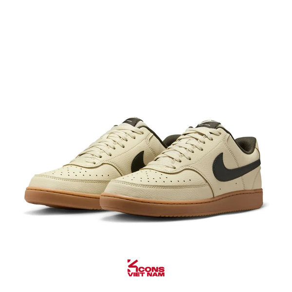 Giày Nike Court Vision Low Leather Khaki/Sequoia-Gum Med Brown HV4506-200