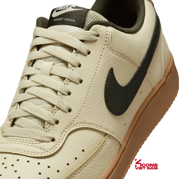 Giày Nike Court Vision Low Leather Khaki/Sequoia-Gum Med Brown HV4506-200