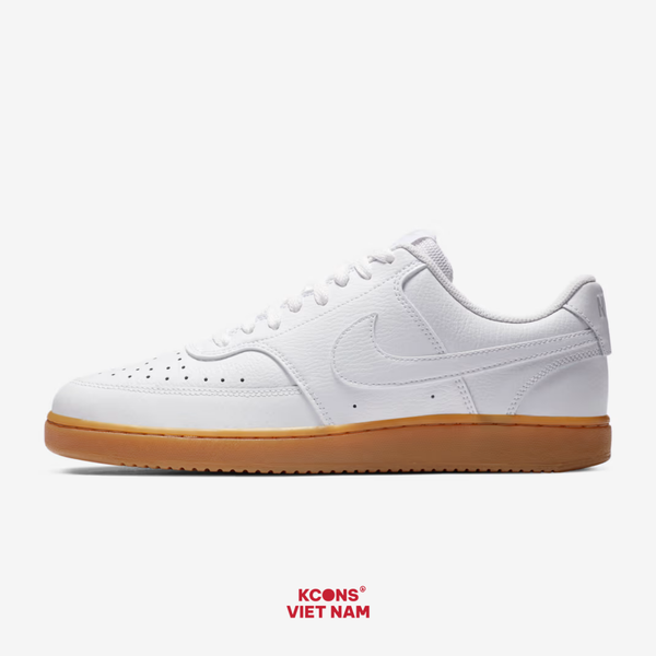 🔥Deal Cuối, Chốt Nhanh! Giày Nike Court Vision Low Leather CD5463-105 White/ Photon Dust/ Gum Light Brown