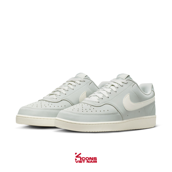 Giày Nike Court Vision Low Leather II7403-001 Silver Grey Off-White