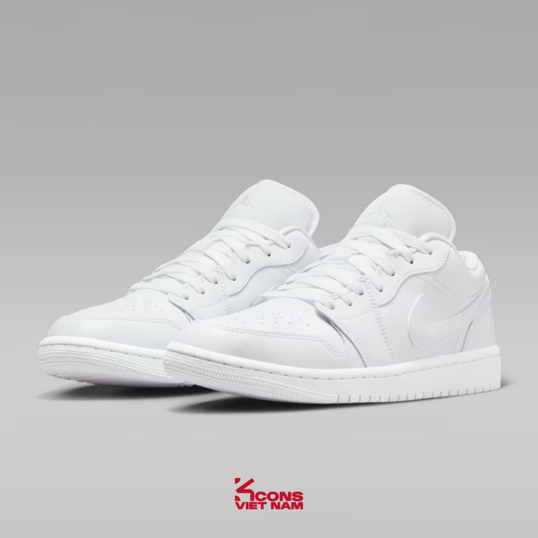 Giày Nike Air Jordan 1 Low White DV0990-111 Leather Sneaker Cổ Thấp JD1 Unisex