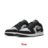 Giày Nike Air Jordan 1 Low Black Light Smoke Grey White 553558-048 Leather Sneaker Cổ Thấp JD1