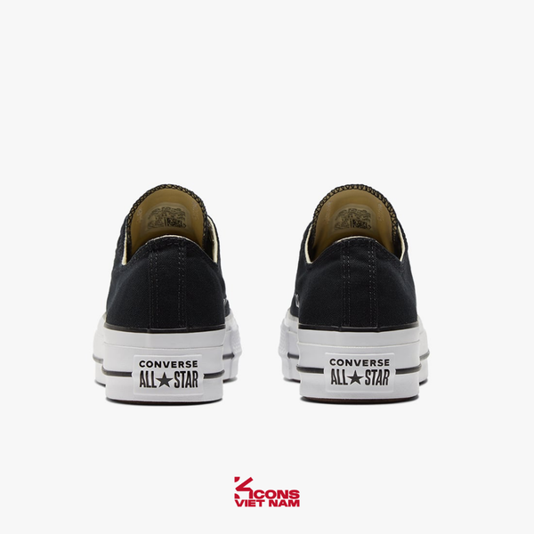 Deal Cuối, Chốt Nhanh! Giày Converse Chuck Taylor All Star Classic Canvas Platform Black Low Top 560250C