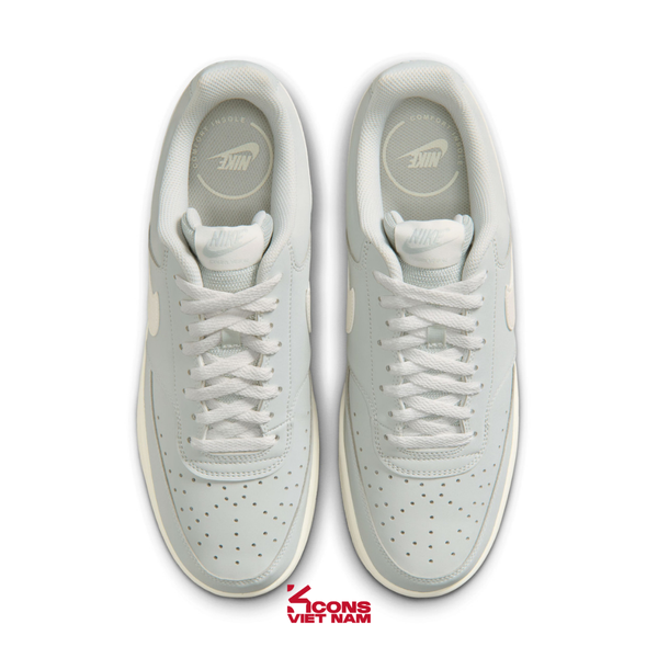 Giày Nike Court Vision Low Leather II7403-001 Silver Grey Off-White