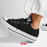 Deal Cuối, Chốt Nhanh! Giày Converse Chuck Taylor All Star Classic Canvas Platform Black Low Top 560250C