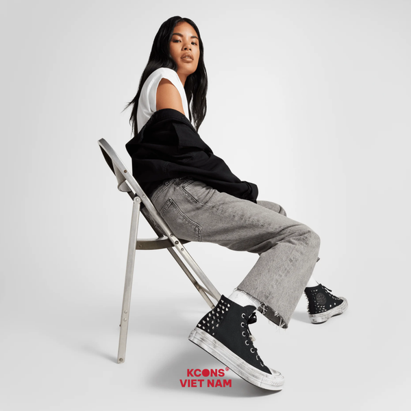 Deal Cuối – Chốt Nhanh! Giày Converse CHUCK 70 STUDDED HIGH TOP BLACK A07207C