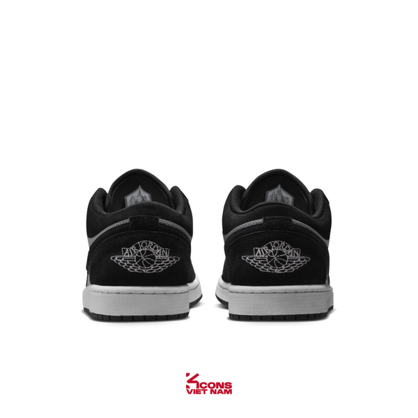 Giày Nike Air Jordan 1 Low Black Light Smoke Grey White 553558-048 Leather Sneaker Cổ Thấp JD1