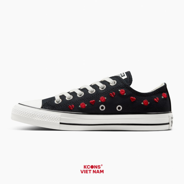 Deal Cuối – Chốt Nhanh! Giày Converse Chuck Taylor All Star Valentine's Day Black/ Red/ Egret A13651C ROSES
