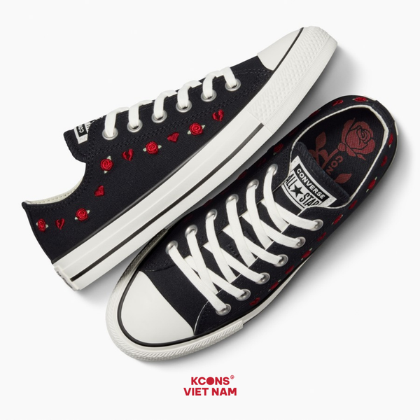 Deal Cuối – Chốt Nhanh! Giày Converse Chuck Taylor All Star Valentine's Day Black/ Red/ Egret A13651C ROSES
