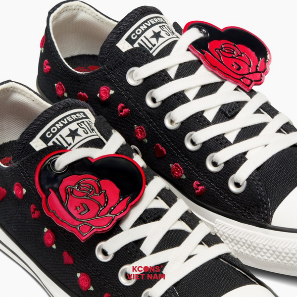 Deal Cuối – Chốt Nhanh! Giày Converse Chuck Taylor All Star Valentine's Day Black/ Red/ Egret A13651C ROSES