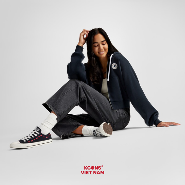 Deal Cuối – Chốt Nhanh! Giày Converse Chuck Taylor All Star Valentine's Day Black/ Red/ Egret A13651C ROSES