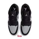 Giày Nike Air Jordan 1 Low Black Light Smoke Grey White 553558-048 Leather Sneaker Cổ Thấp JD1
