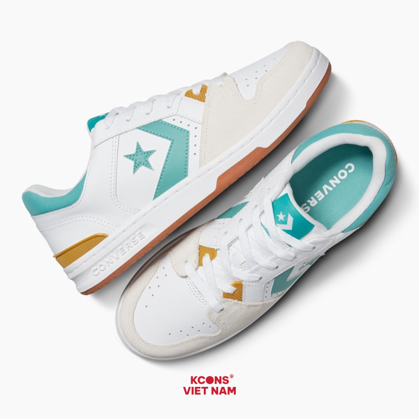 Deal Cuối, Chốt Nhanh! Giày Converse CL98 White Archive Sea Green - A15043C Leather Suede
