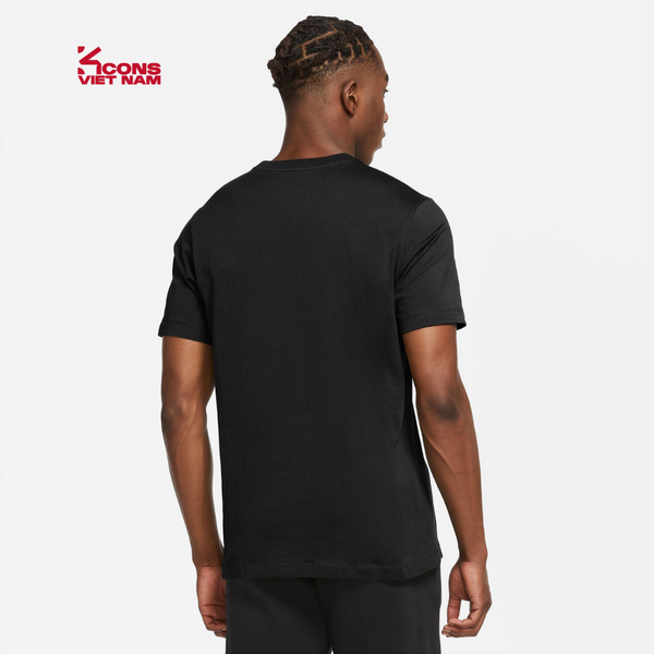 Deal Cuối - Chốt Nhanh! Áo Thun Nike Tay Ngắn Sportswear T-Shirt AR4999-017 Đen Logo Gold Cotton Mềm Thoáng Regular Fit