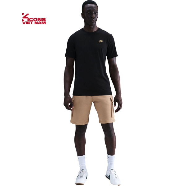 Deal Cuối - Chốt Nhanh! Áo Thun Nike Tay Ngắn Sportswear T-Shirt AR4999-017 Đen Logo Gold Cotton Mềm Thoáng Regular Fit