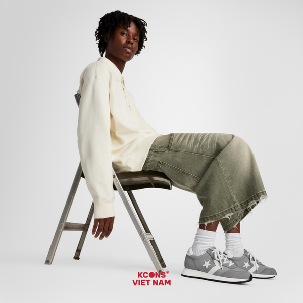 Deal Cuối – Chốt Nhanh! Giày Converse Omega Trainer Shark Skin A13470C Suede Canvas