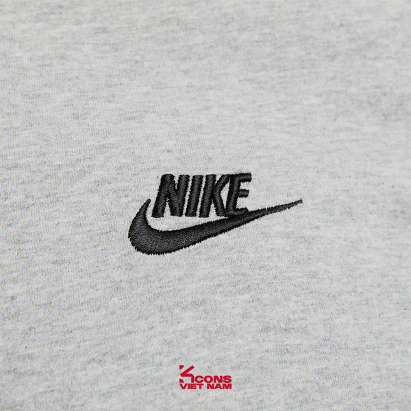 Deal Cuối - Chốt Nhanh! Áo Thun Nike Tay Ngắn Sportswear T-Shirt AR4999-064 Xám Logo Đen Cotton Mềm Thoáng Regular Fit