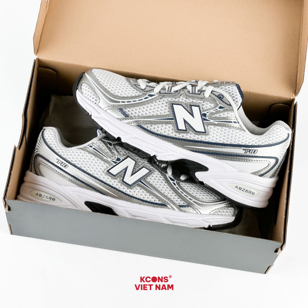 Giày New Balance 740 Navy White GR740WN Big Kid Retro Chất Liệu Mesh & Synthetic Leather, Đế ABZORB