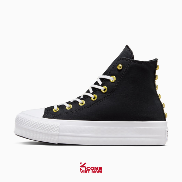 Deal Cuối – Chốt Nhanh! Giày Converse Chuck Taylor All Star Canvas Platform Studded Black High Top A05453C