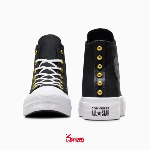 Deal Cuối – Chốt Nhanh! Giày Converse Chuck Taylor All Star Canvas Platform Studded Black High Top A05453C