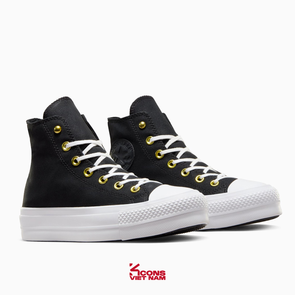 Deal Cuối – Chốt Nhanh! Giày Converse Chuck Taylor All Star Canvas Platform Studded Black High Top A05453C