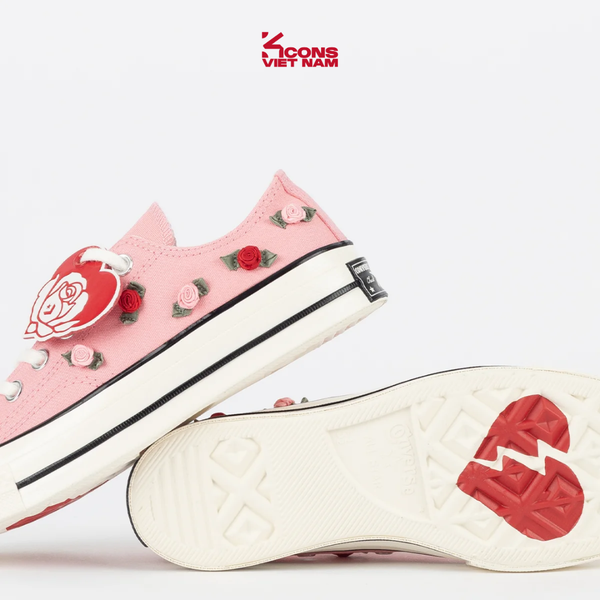 Deal Cuối – Chốt Nhanh! Giày Converse Chuck Taylor 1970s Roses Pink Low Top A13649C