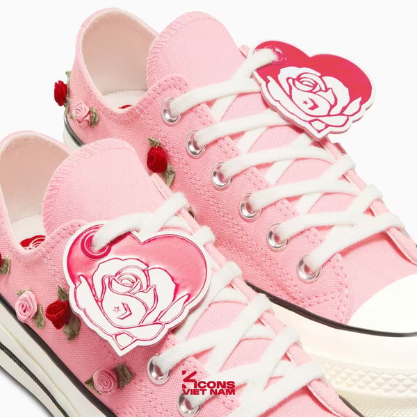 Deal Cuối – Chốt Nhanh! Giày Converse Chuck Taylor 1970s Roses Pink Low Top A13649C