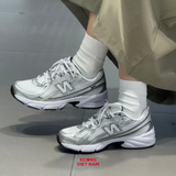 Giày New Balance 740 Navy White GR740WN Big Kid Retro Chất Liệu Mesh & Synthetic Leather, Đế ABZORB