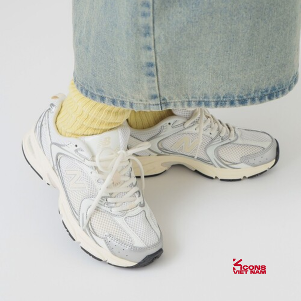 Giày New Balance 530 Silver Metallic Linen Unisex Nam Nữ - U530ESB ABZORB Cushioning