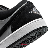 Giày Nike Air Jordan 1 Low Black Light Smoke Grey White 553558-048 Leather Sneaker Cổ Thấp JD1