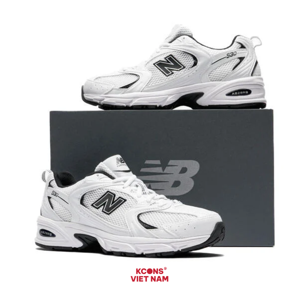 Giày New Balance 530 White Black MR530EWB Sneaker Sport Giày Thể Thao Unisex ABZORB Cushioning Thoải Mái Tối Ưu