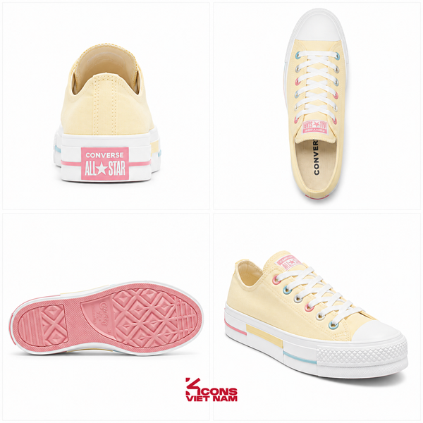 [NEW ARRIVAL 2026] Giày Converse Chuck Taylor All Star Lift Platform Low Cream White Pastel A21383C