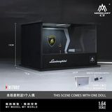  Hộp trưng bày mô phỏng showroom Lamborghini có bàn xoay - đèn kèm nhân vật kích thước 20 cm x 15 cm x 13 cm tỉ lệ 1:64 MoreArt MO917002 