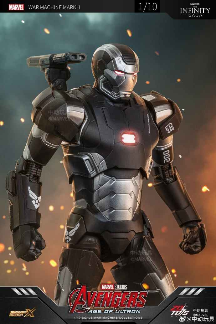  Mô hình nhân vật Marvel Iron man người sắt MK2 Mark 2 War machine Age of Ultron ZM73 tỉ lệ 1:10 18CM ZD Toys FG262 