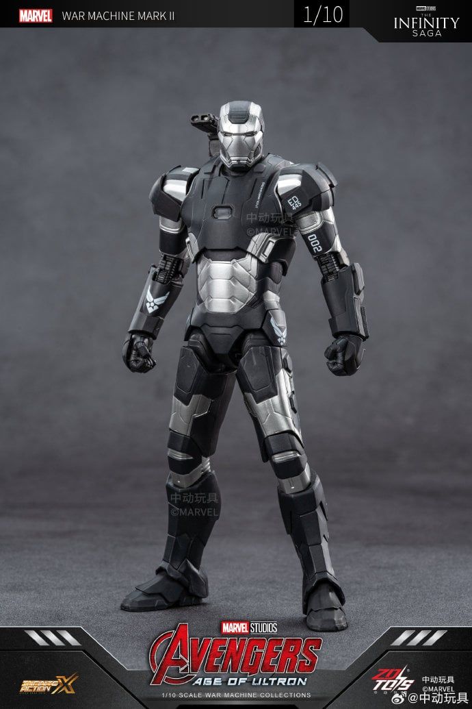  Mô hình nhân vật Marvel Iron man người sắt MK2 Mark 2 War machine Age of Ultron ZM73 tỉ lệ 1:10 18CM ZD Toys FG262 